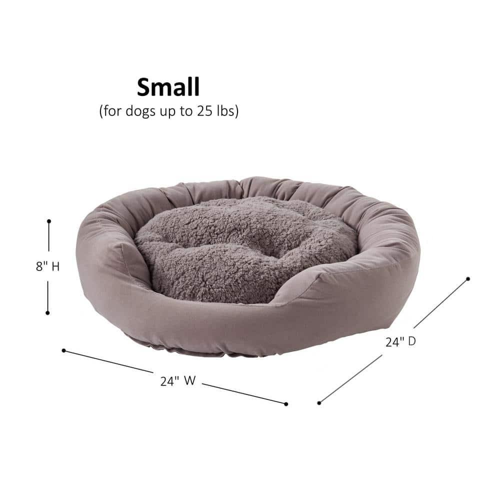 Happy Hounds Murphy Deluxe Donut Dog Bed, Gray, Small (24 x 24 in.)
