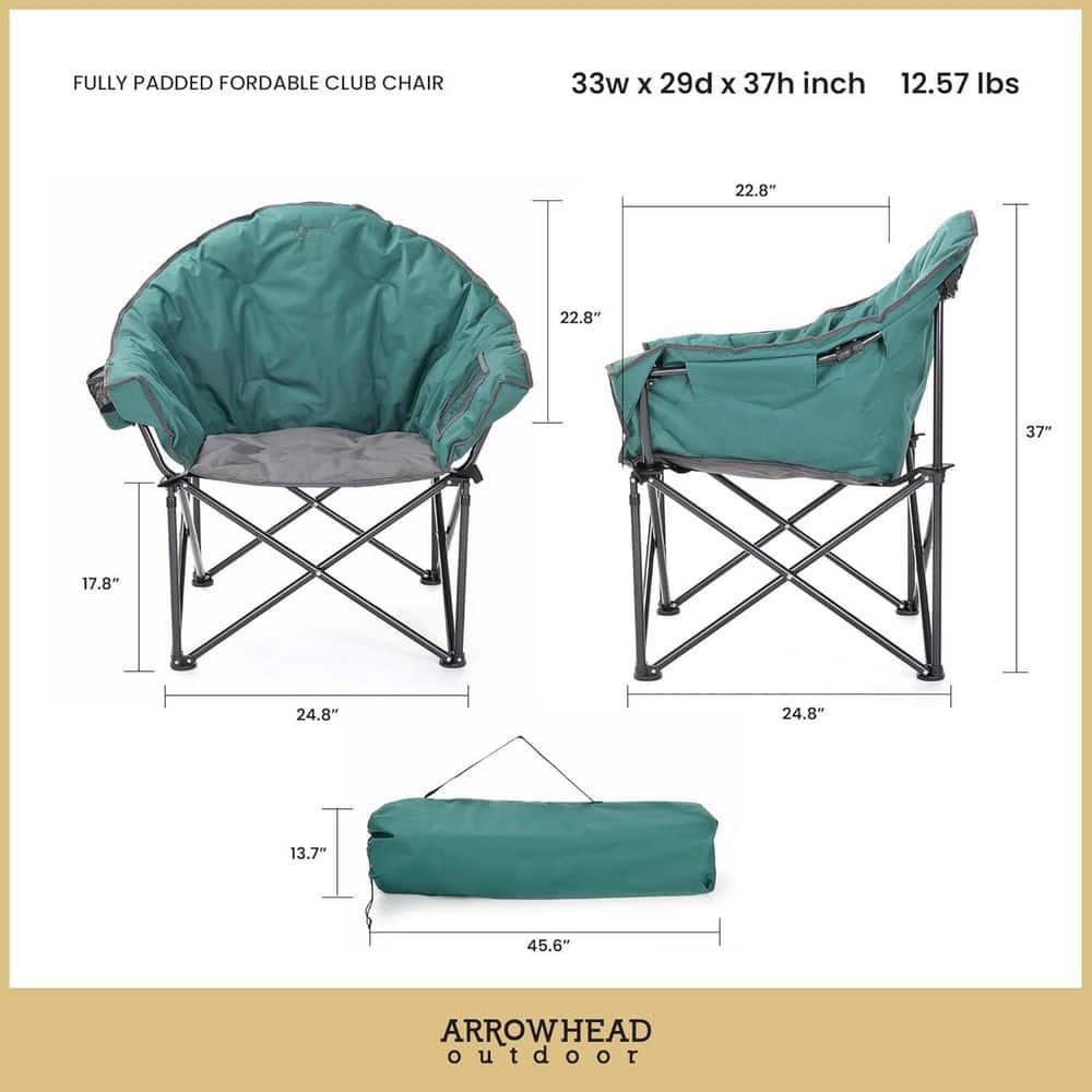 ARROWHEAD Outdoor Folding Camping Chair with Cushions