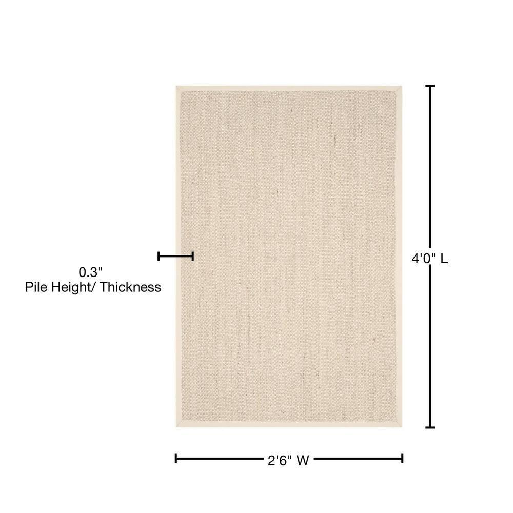 SAFAVIEH Natural Fiber Kentigern Border Seagrass Area Rug, Marble/Beige, 2'6" x 4'