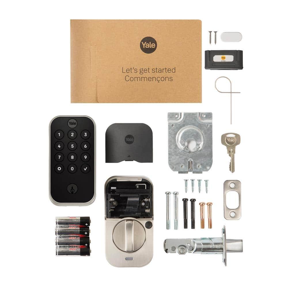 Assure Lock 2; Smart Door Lock with Bluetooth and Pushbutton Keypad; Satin Nickel