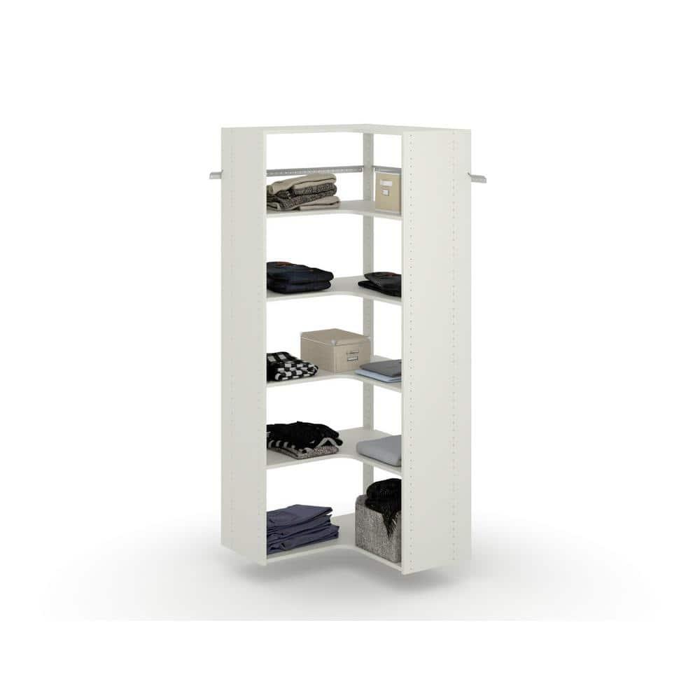 Closet Evolution 6-Shelf Corner Closet Organizer, White