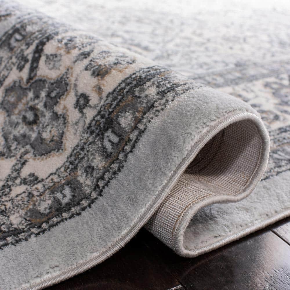 Isabella ISA916 Power Loomed Area Rug - Dark Grey/Cream - 9'x12' - Safavieh