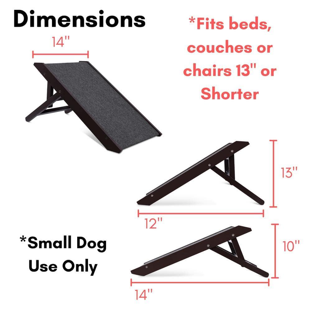 BirdRock Brands Internet's Best Espresso Wood/ Carpet Adjustable Folding Pet Ramp