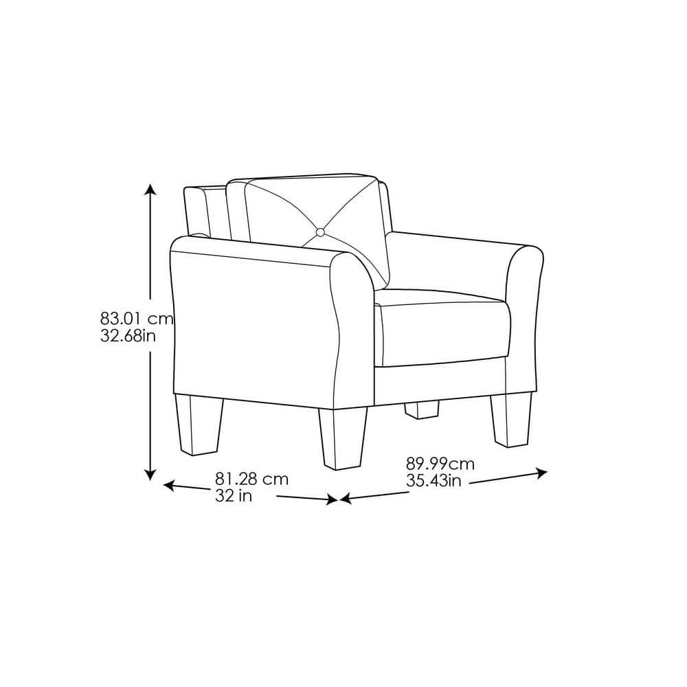 Harvard Brown Microfiber with Round Arm Chair