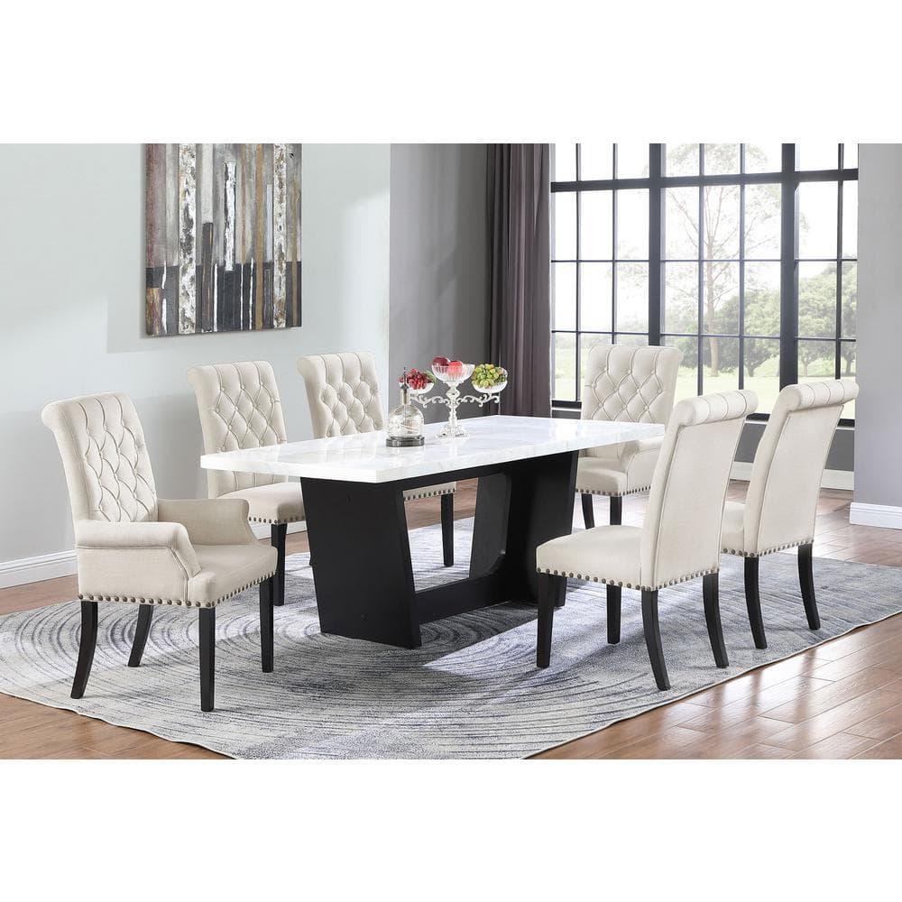 Girace Tufted Back Upholstered Arm Chair Beige