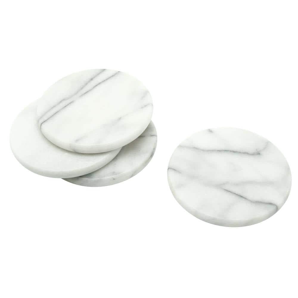 Mercer41 Raniyha Marble Round Coaster 4-Pack