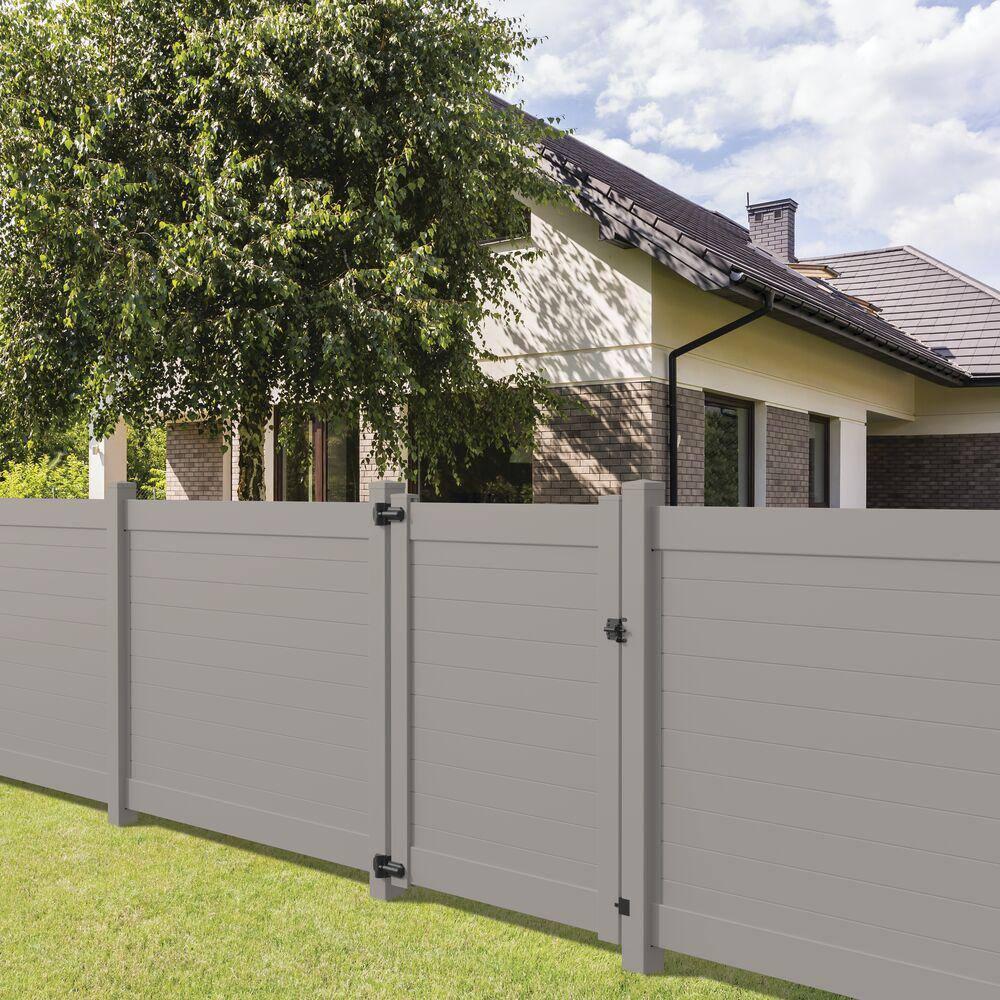 Barrette Outdoor Living Horizontal Fence Gray Vinyl Privacy Gate