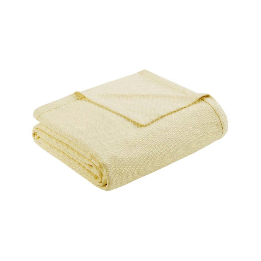Bed Blanket Liquid Cotton Full/Queen Ivory: Madison Park, Machine Washable, No Fill Lightweight