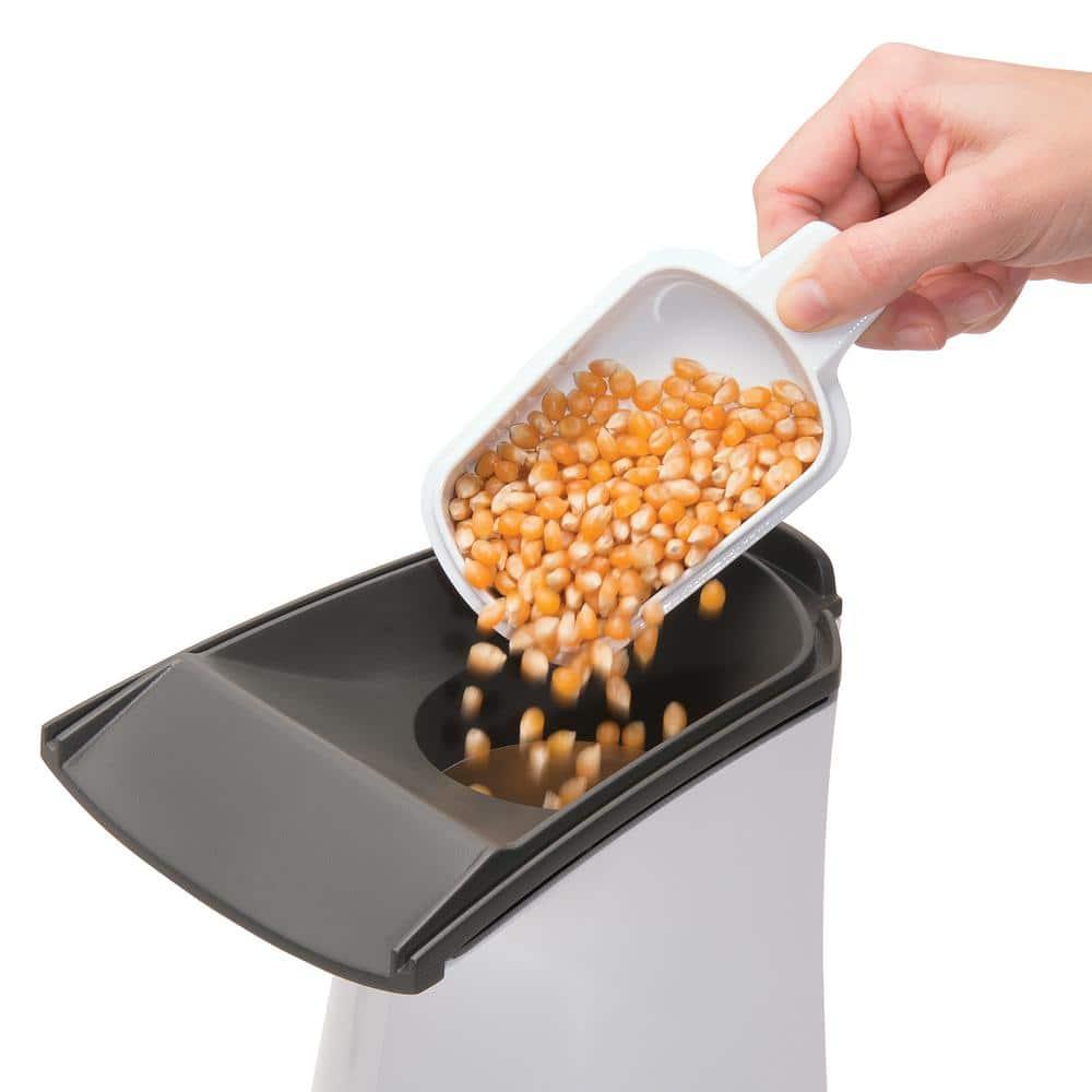 White and Black Hot Air Popcorn Maker with Measuring Cup