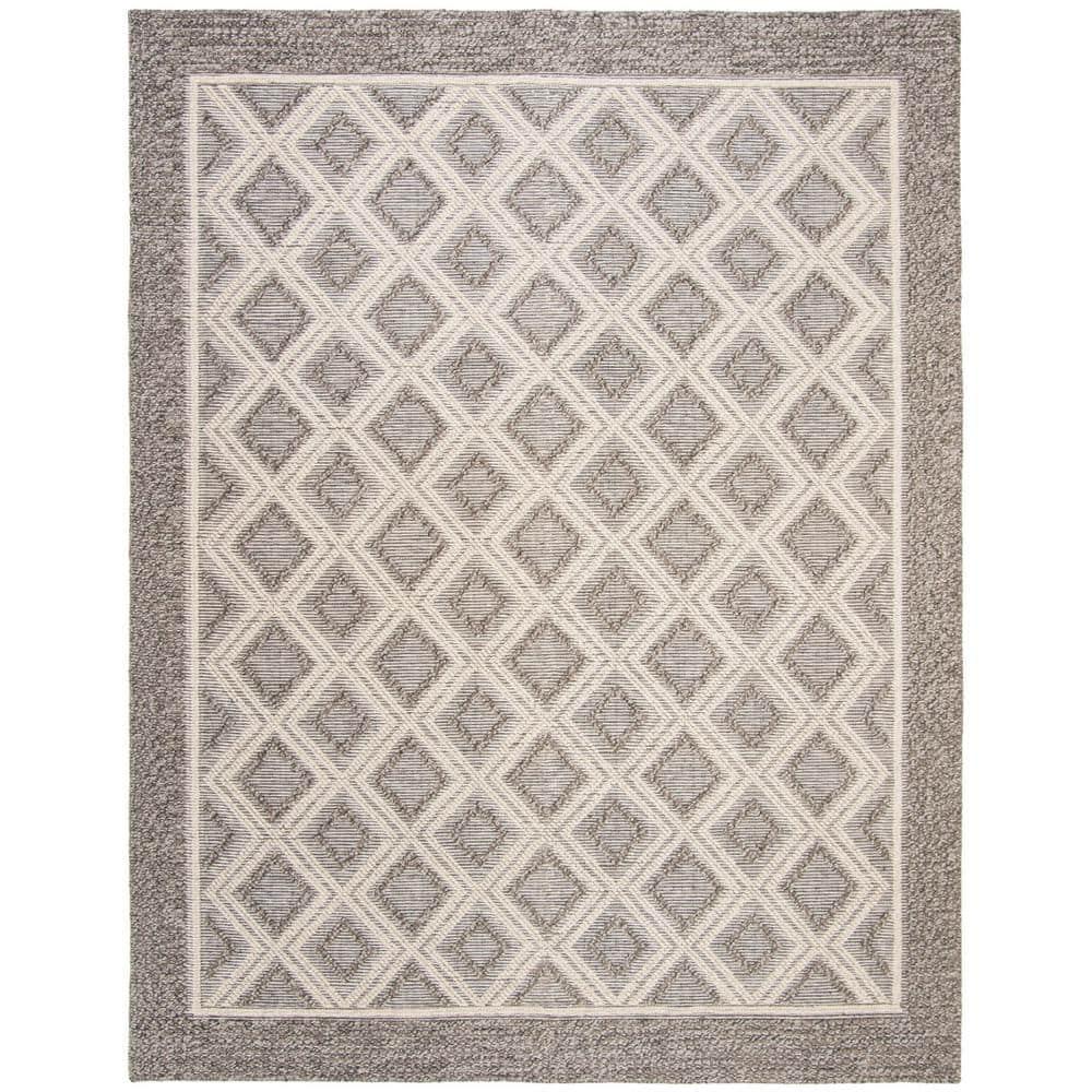 Vermont VRM212 Hand Woven Area Rug - Grey/Ivory - 8'9"x11'9" - Safavieh.
