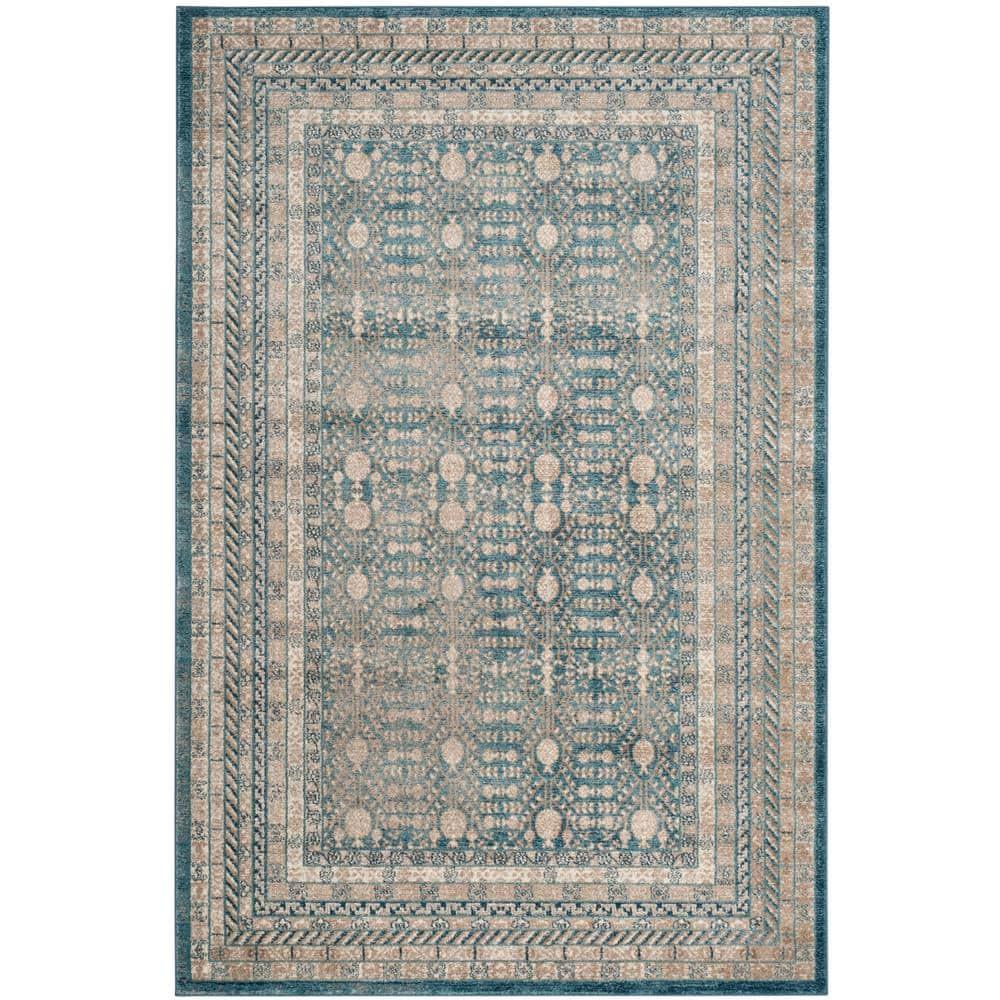 Sofia SOF376 Power Loomed Indoor Area Rug - Blue/Beige - 6'7"x9'2" - Safavieh.