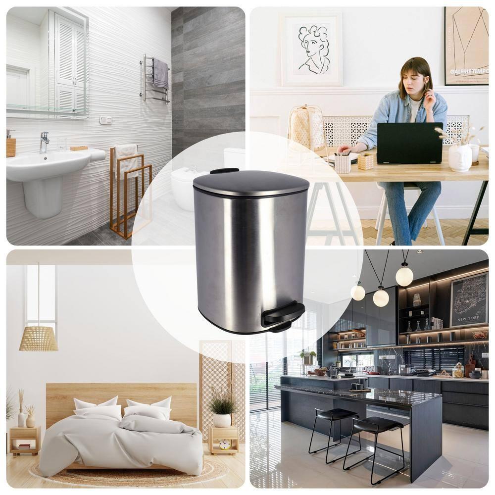 Evideco Mel Metal Step On Trash Can - 1.3 Gallons