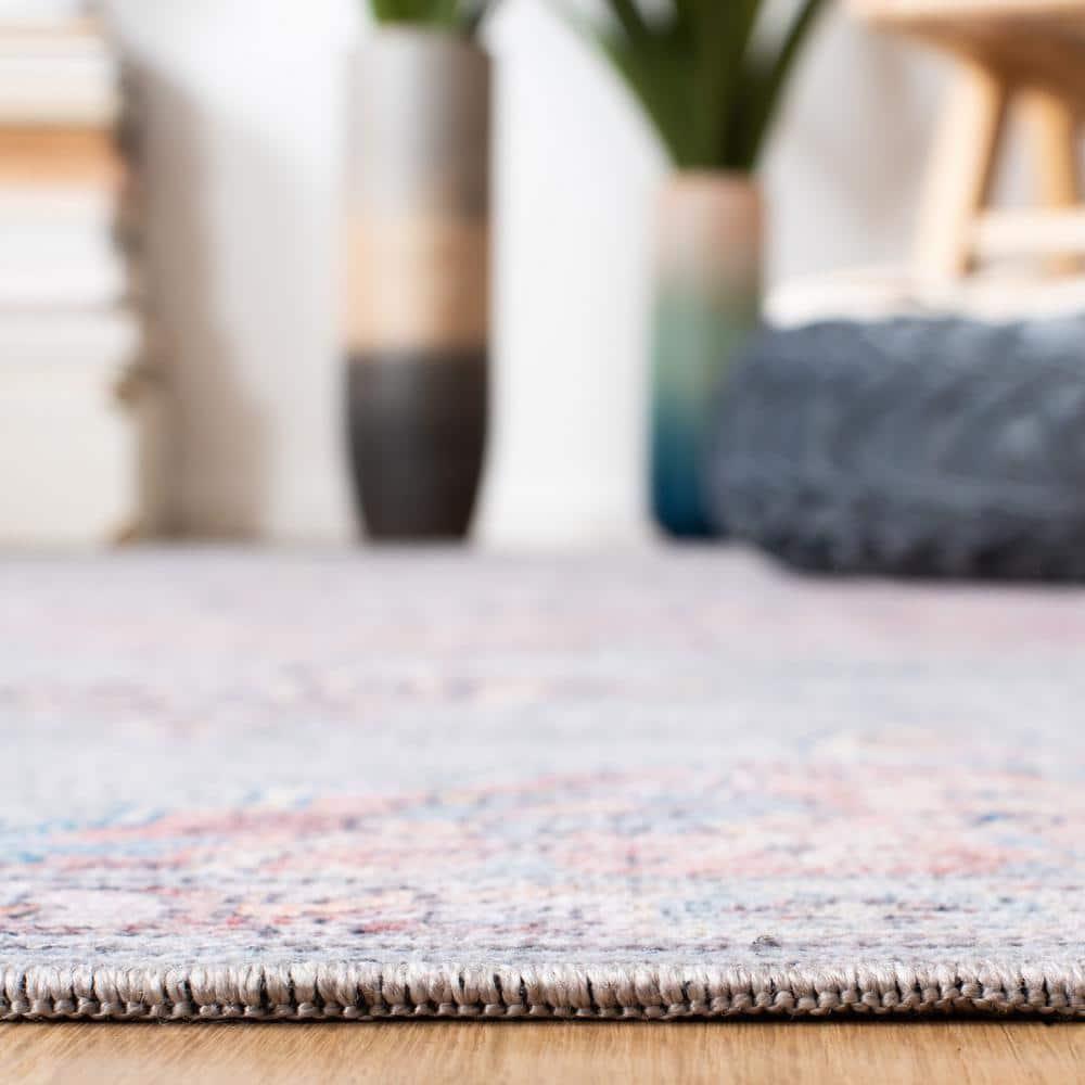 Serapi SEP580 Power Loomed Machine Washable Skid-Resistant Indoor Area Rug - Ivory/Blue - 5'3"x7'6" - Safavieh