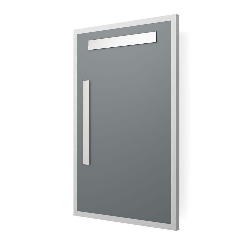 20 in. x 30 in. Metal Framed Rectangular Bathroom Vanity Mirror in Silver