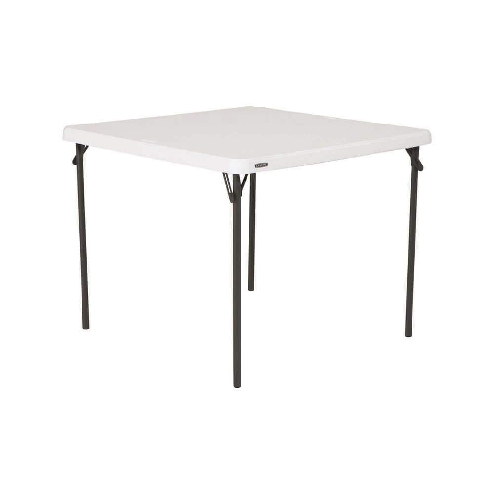 Lifetime 37 inch Square Folding Table, Indoor/Outdoor Commercial Grade, White Granite (80783)