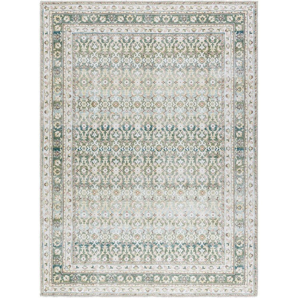 Livabliss x Our PNW Home Rainier Updated Traditional Washable Area Rug, 3'3" x 4'11", Green