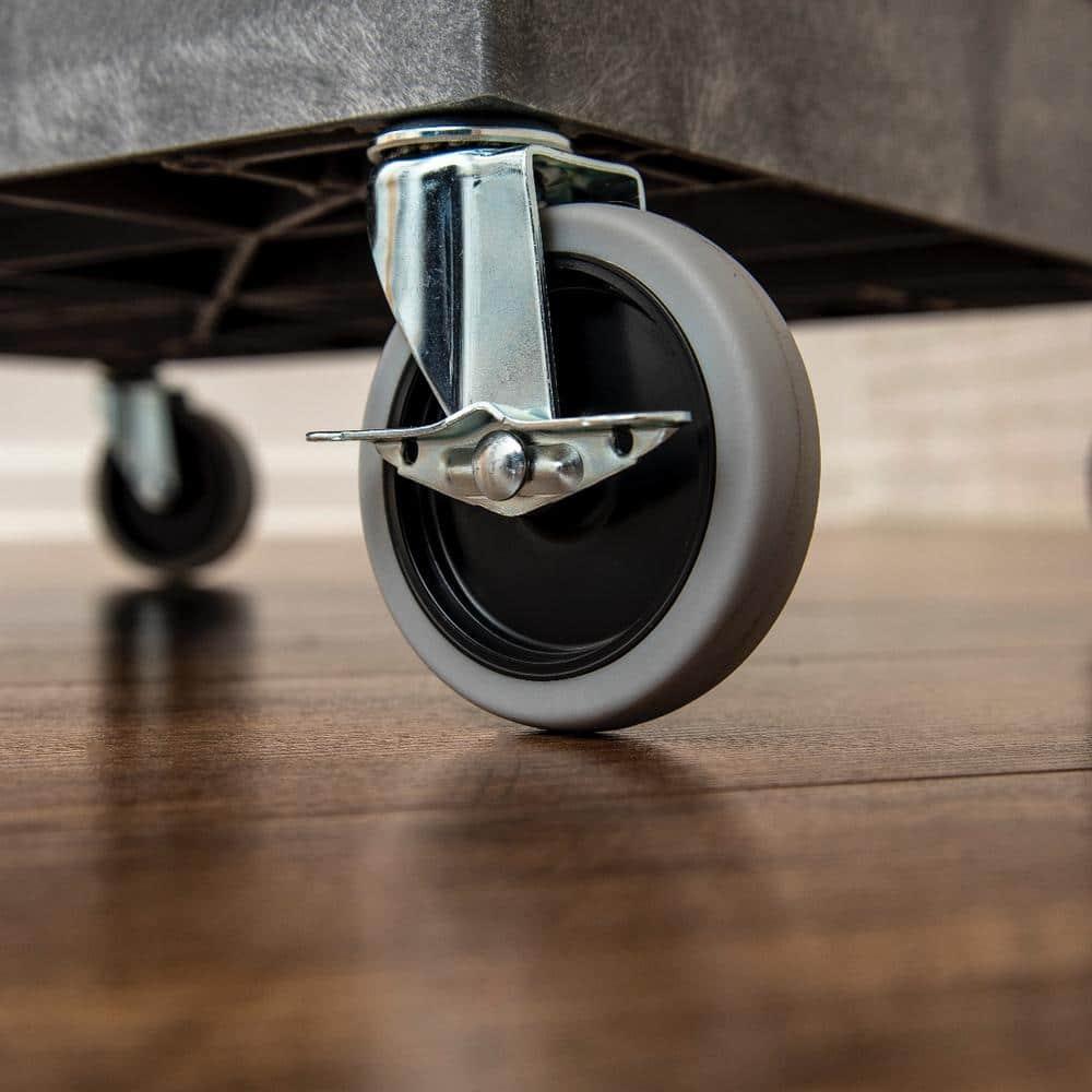 Luxor 18" x 27.25" Two Shelf Tub Utility Cart - Black