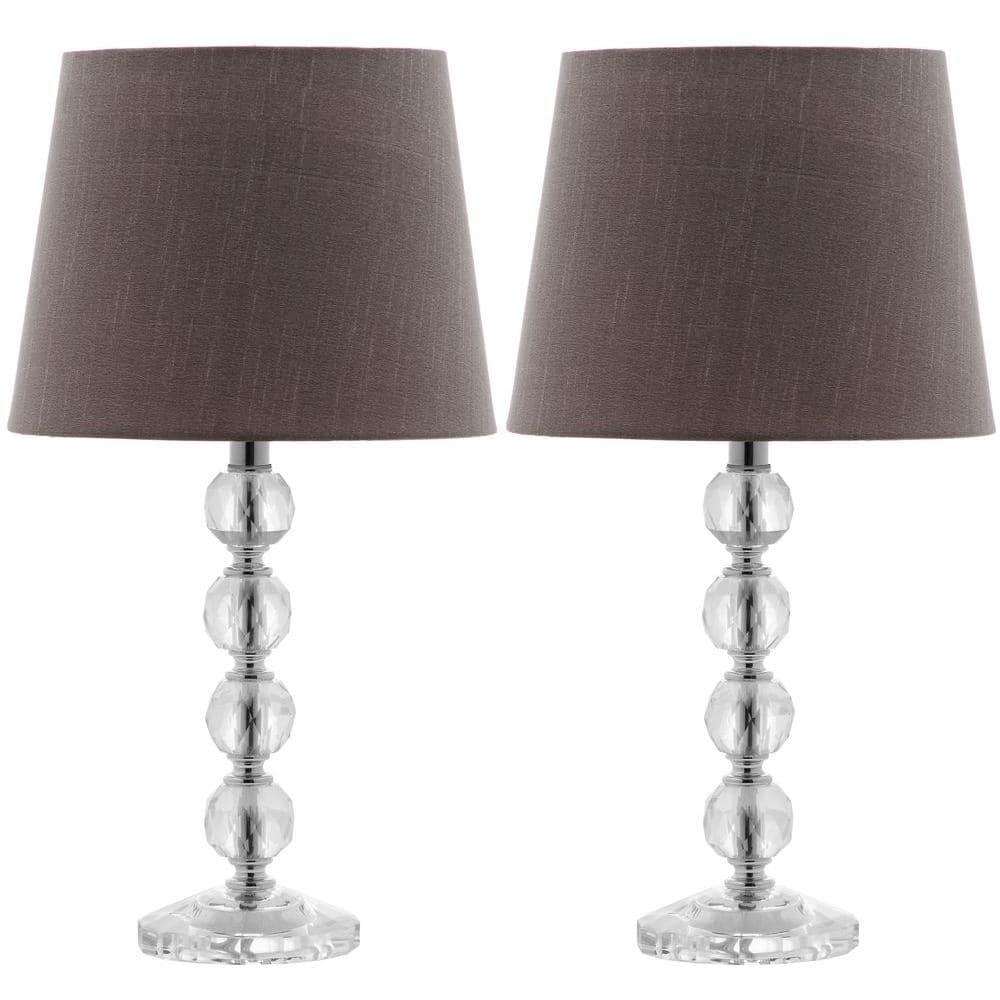 Nola 16 Inch H Stacked Crystal Ball Lamp (Set of 2) - Clear - Safavieh.