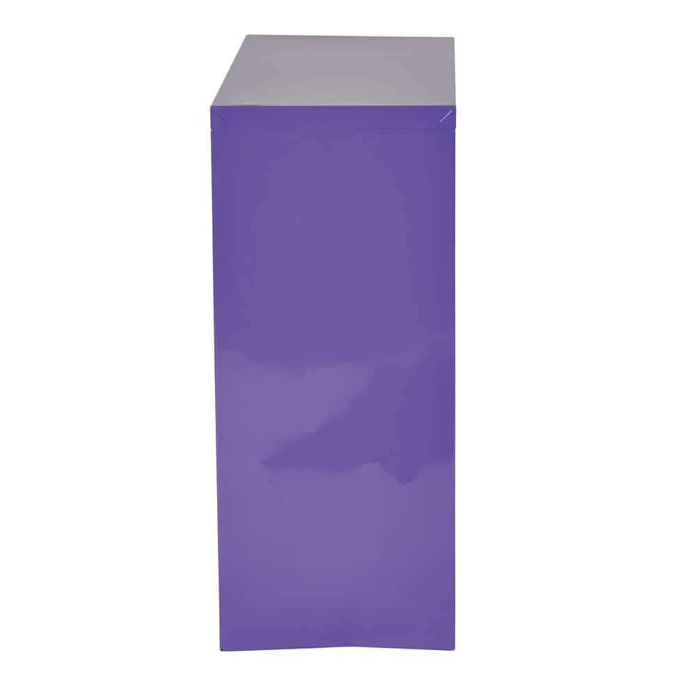 OSP Home Furnishings Metal Bookcase in Purple Finish