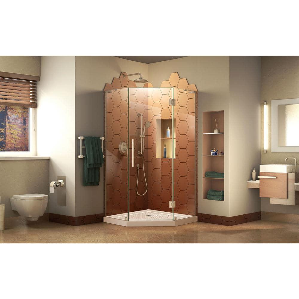 Prism Plus 38" W x 38" D x 74.75" H Frameless Neo-Angle Shower Enclosure with Base Included