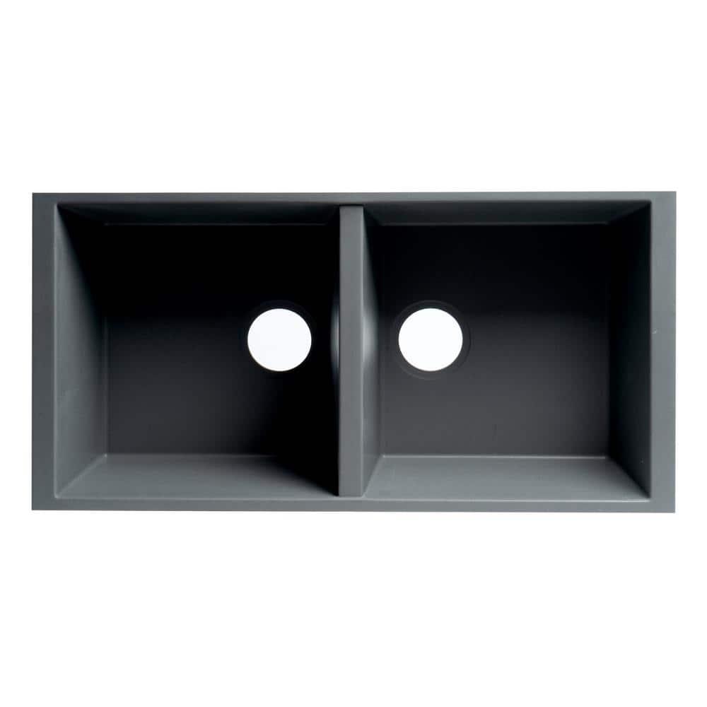 Alfi Brand AB3420UM-T 33.88'' L Undermount Double Bowl Granite Kitchen Sink