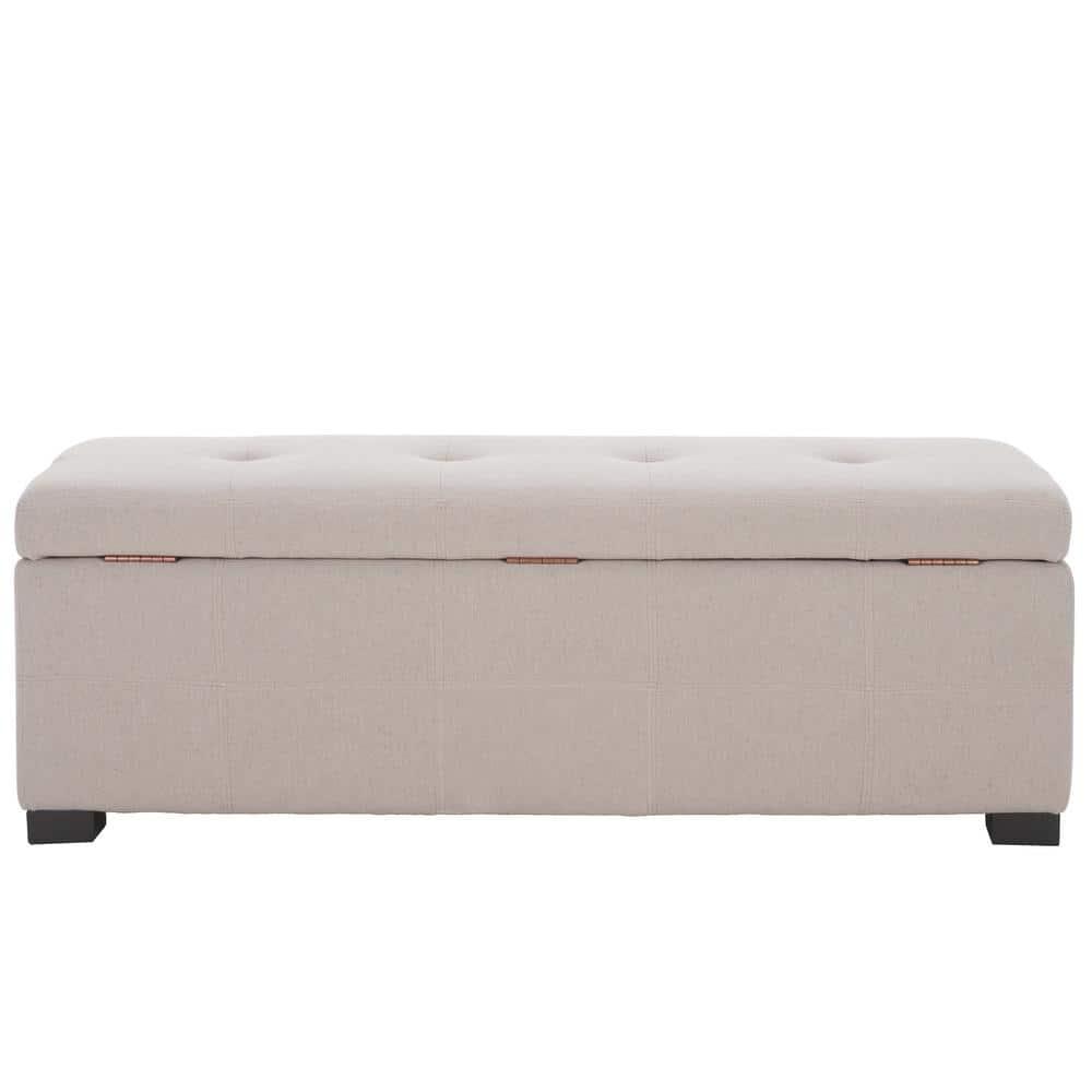 Maiden Tufted Storage Bench Large - Taupe - Safavieh