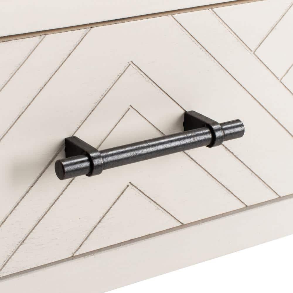 Peyton 3 Drawer Console Table - Distressed White - Safavieh