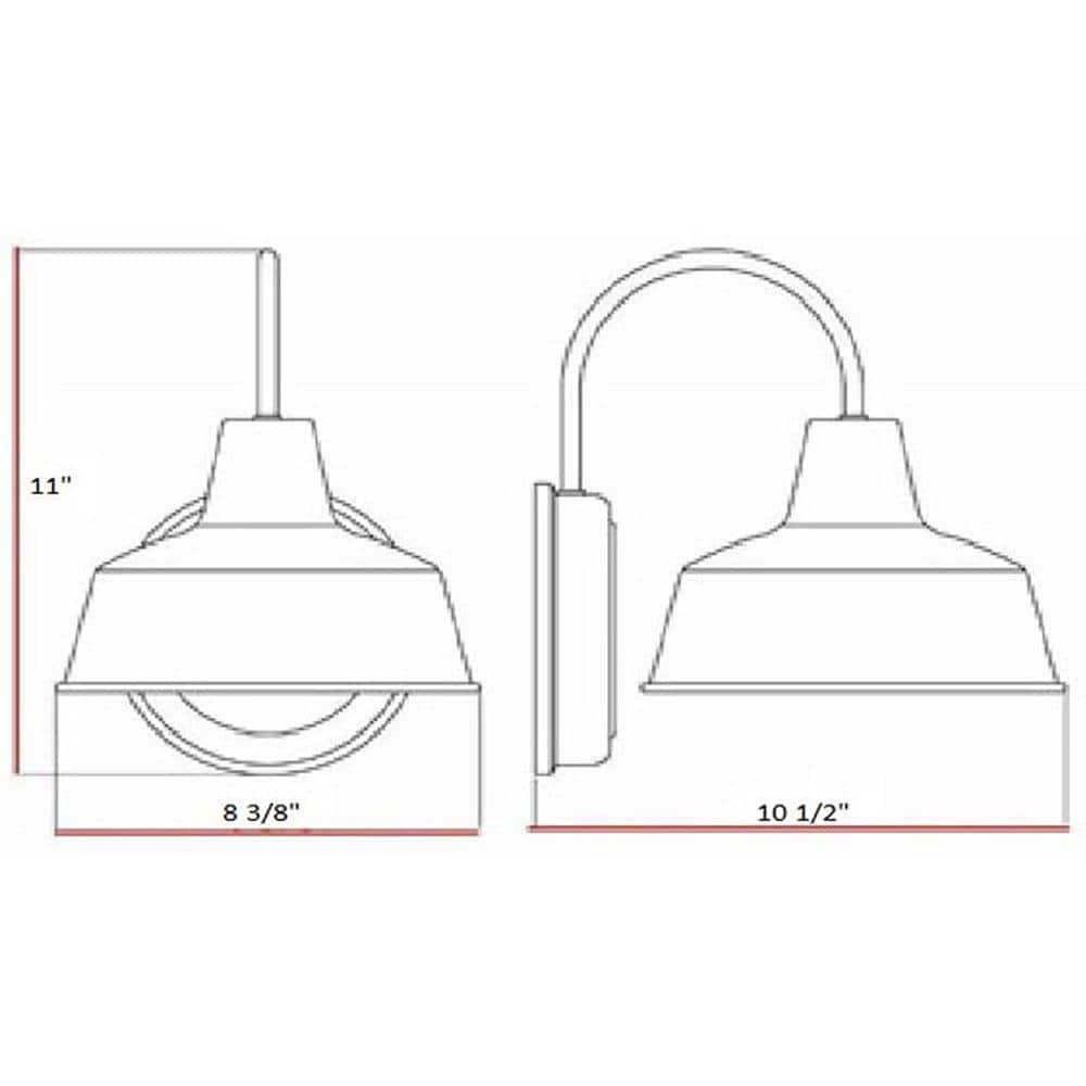 Design House 519504 Mason Barn Light Indoor/Outdoor Wall Light for 8-inch in Oil Rubbed Bronze