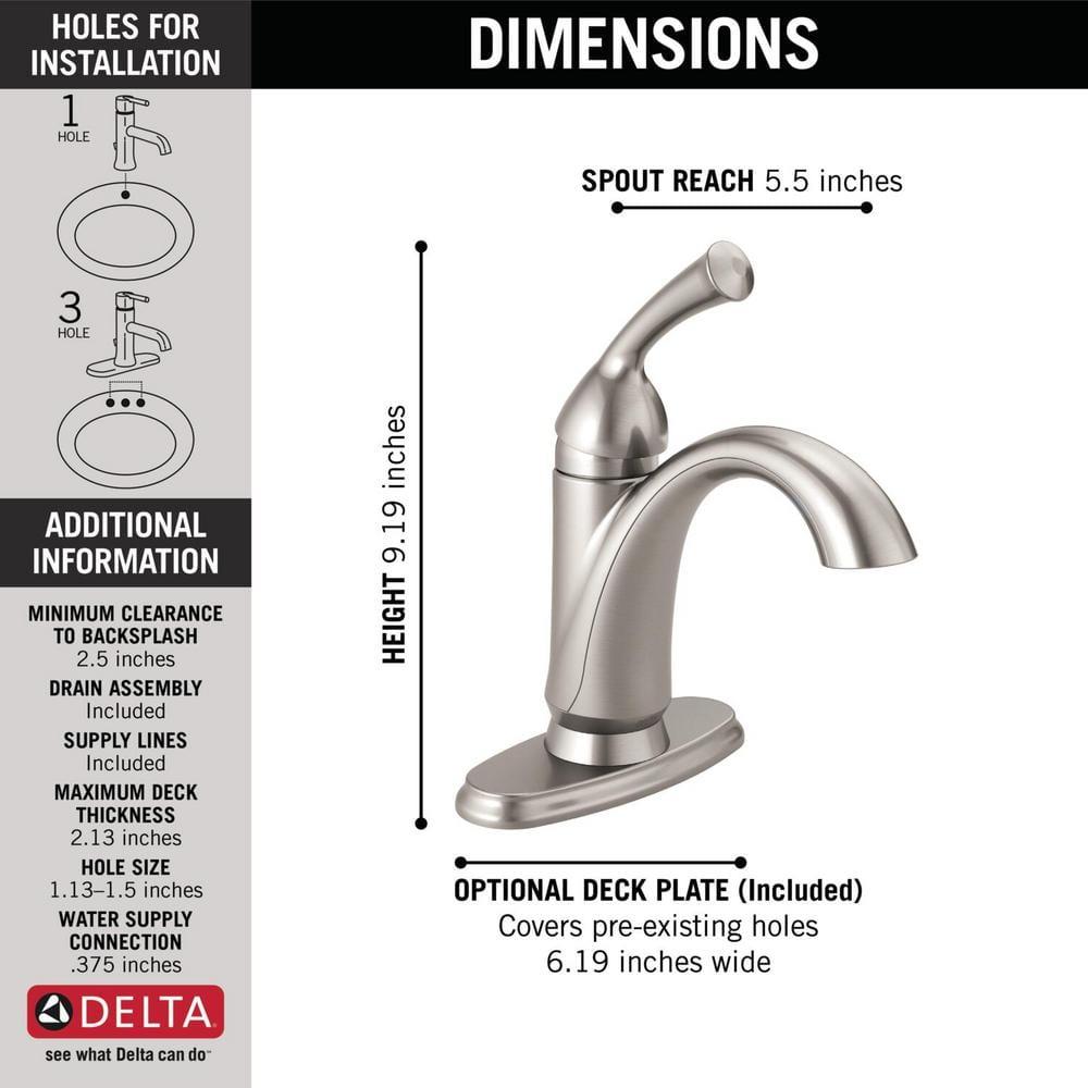Haywood Single Hole Bathroom Faucet with Drain Assembly, Single Handle Bathroom Sink Faucet