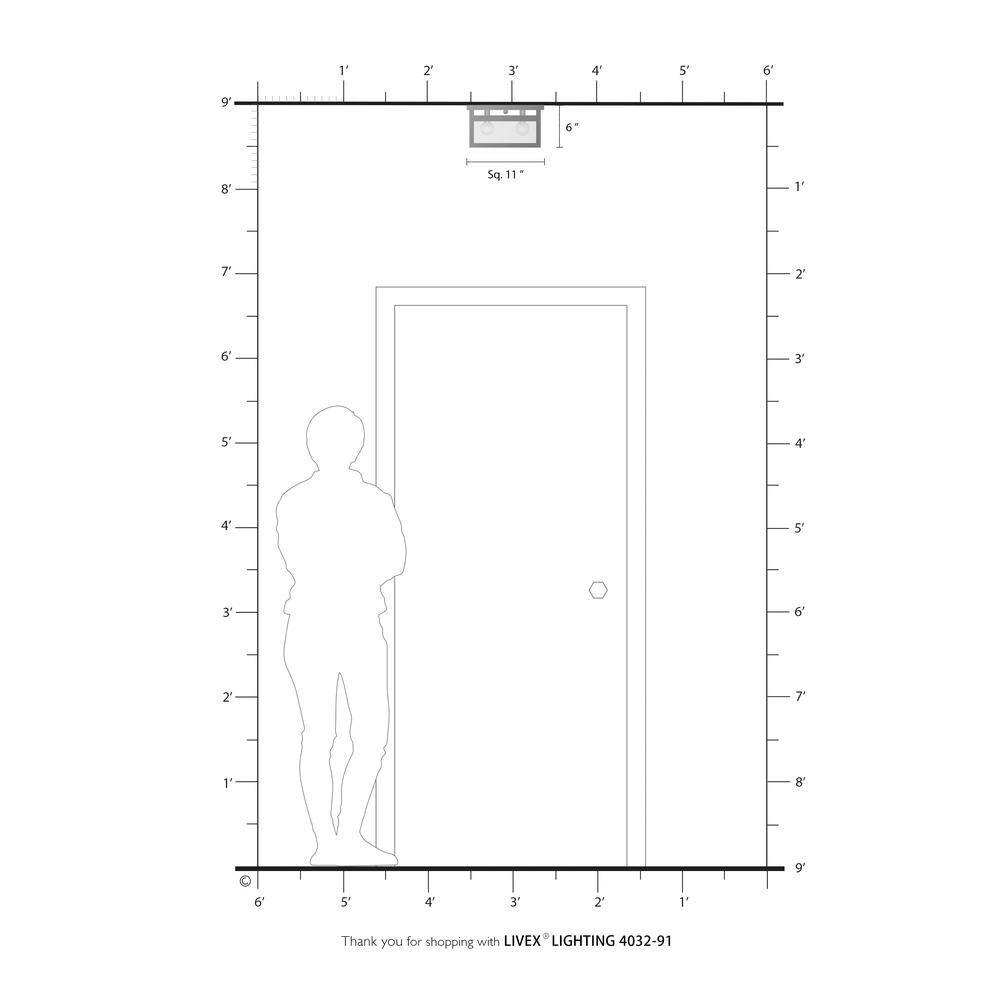 Livex Lighting - Milford - 4 Light Square Flush Mount In Shabby Chic Style-6