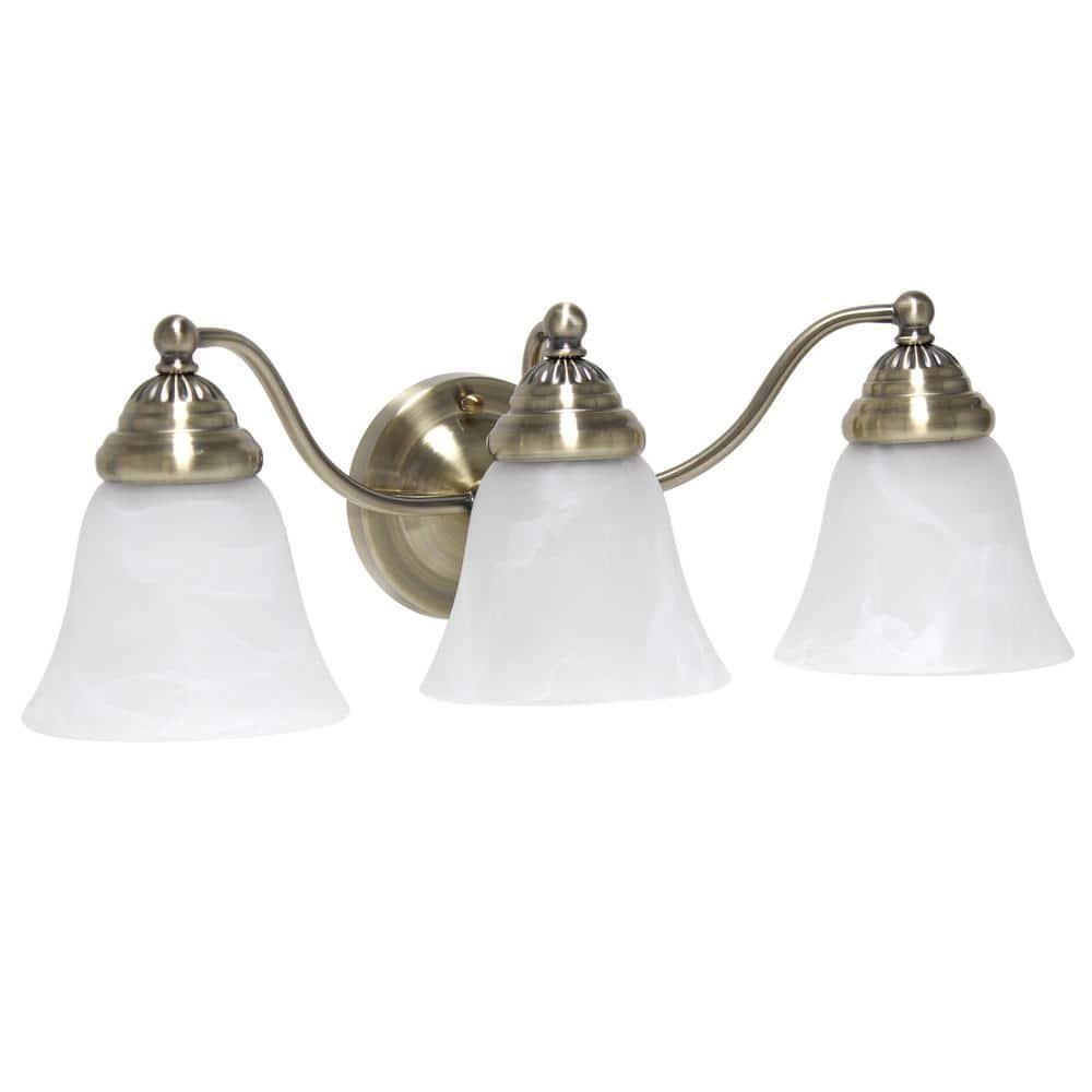 Traditional 3 Light Curved Metal Vanity Wall Light Fixture, ETL Listed - Lalia Home