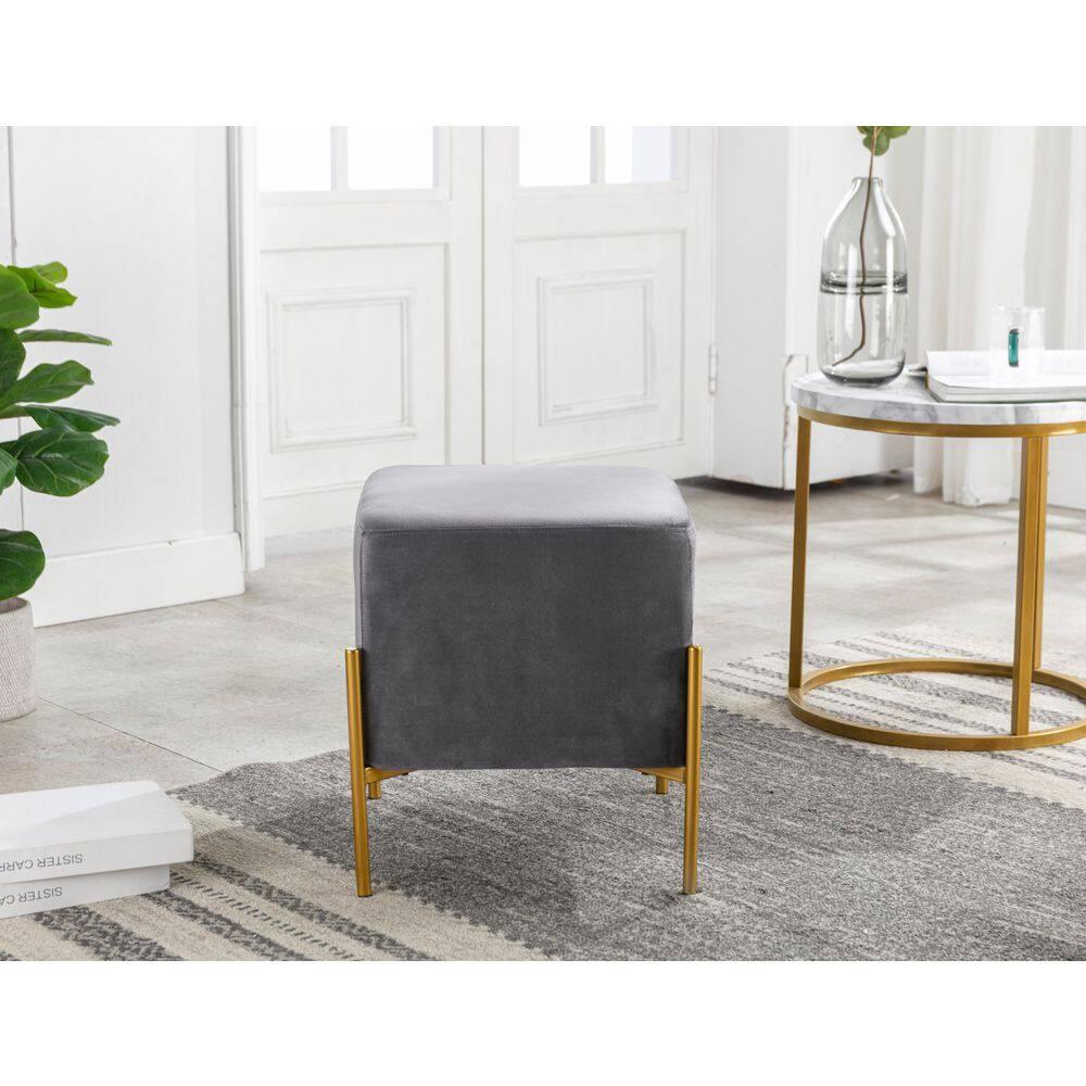 Carolina Classics Adadon Upholstered Accent Stool/Footrest in Gray
