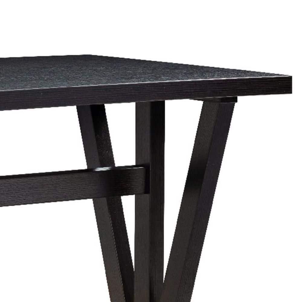 Maykoosh Elegant Escape 47 Inch Collection Wood Dining Table, V Shaped Legs, Trestle, Dark Brown