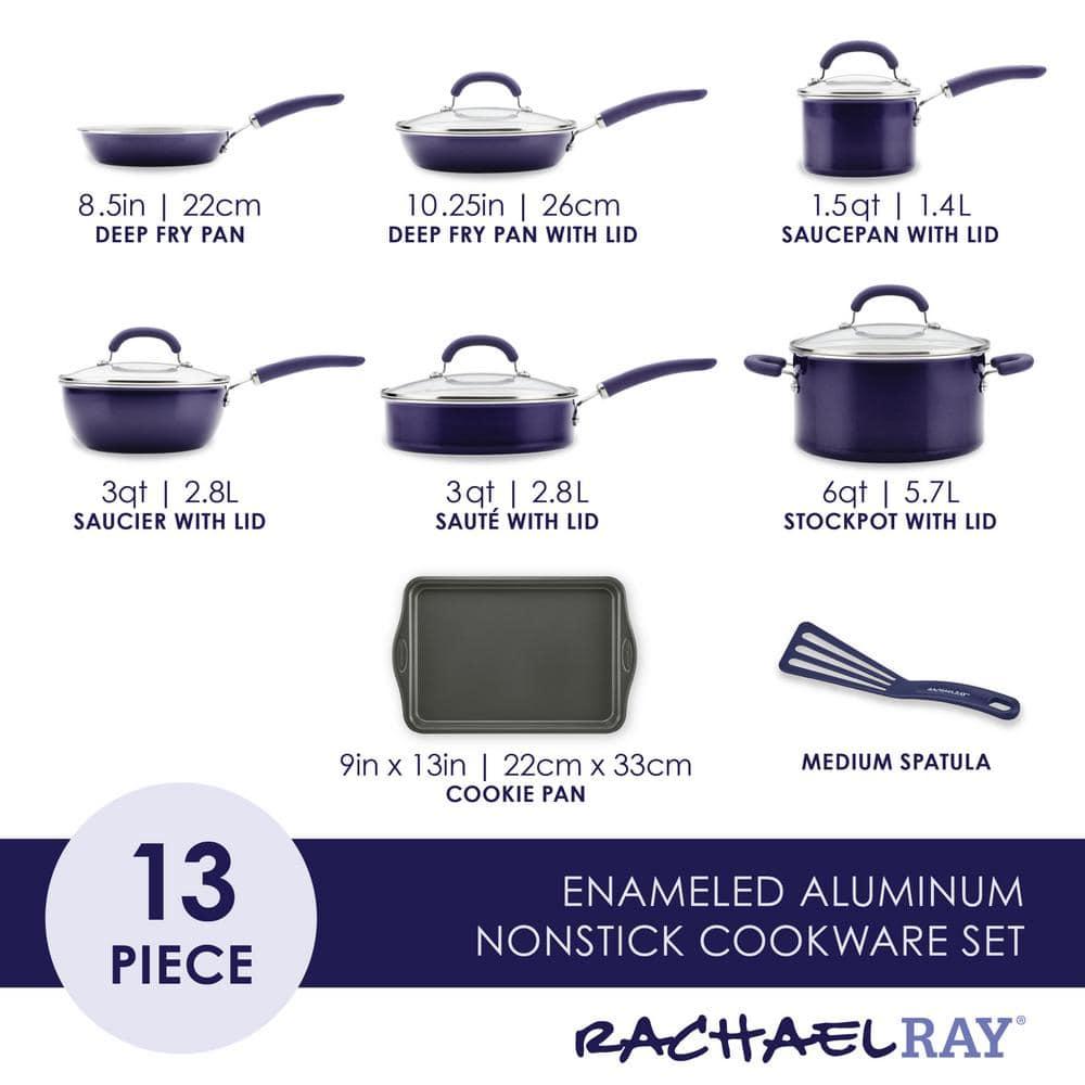 Rachael Ray Rachael Ray Create Delicious Aluminum Nonstick Cookware Induction Cookware Set, 13-Piece