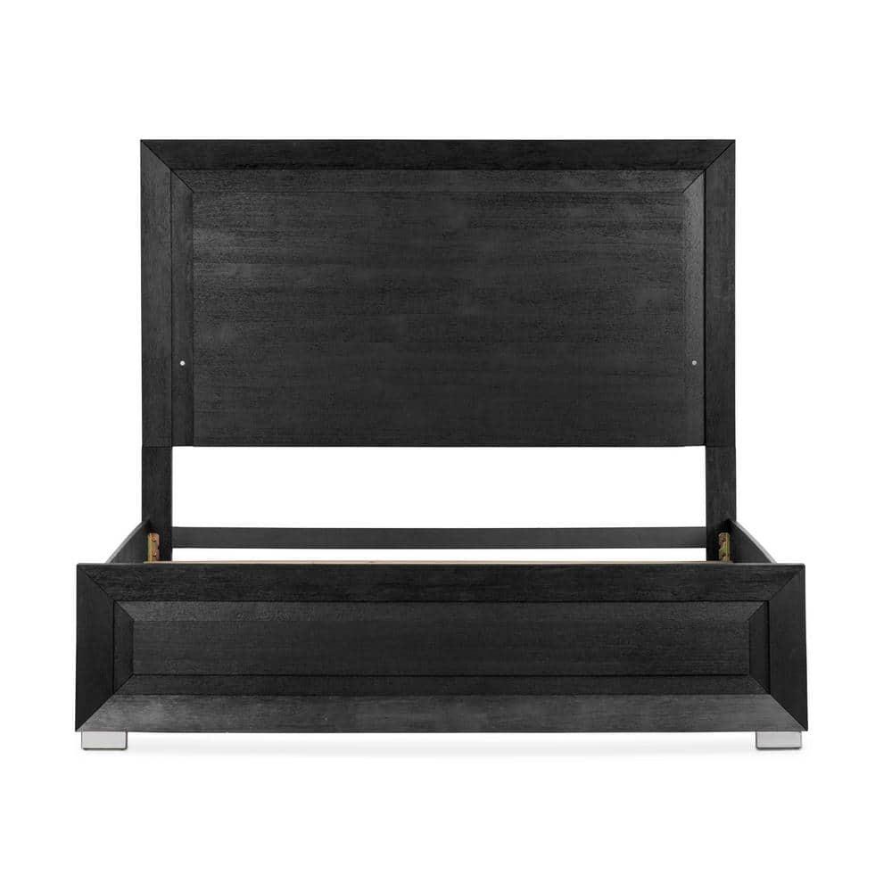 Furniture of America Loomier LED Headboard Solid Wood Eastern King Bed in Black