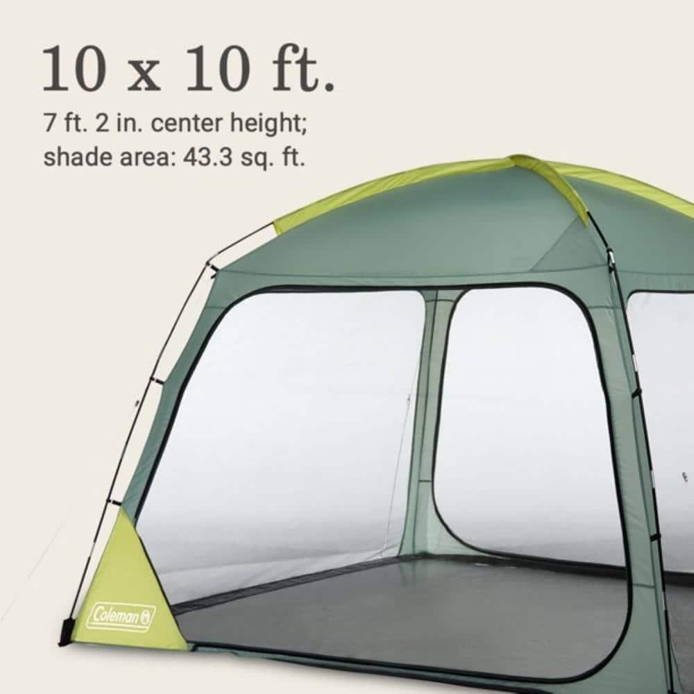 Coleman 86"x10' Skyshade 6 Person Screen Dome Canopy Beach Shelter Tent - Moss