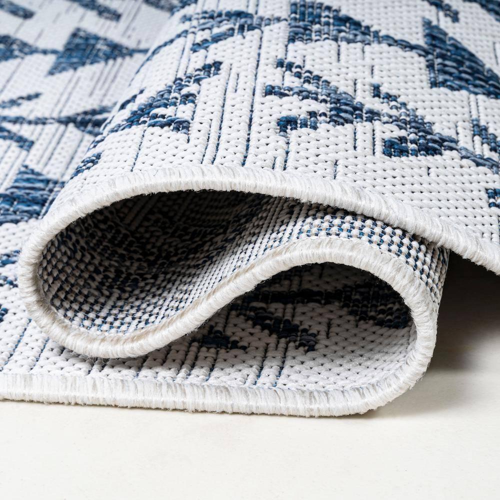 3'x5' Tokay Bohemian Styled Geometric Indoor/Outdoor Area Rug, Ivory/Blue - JONATHAN Y