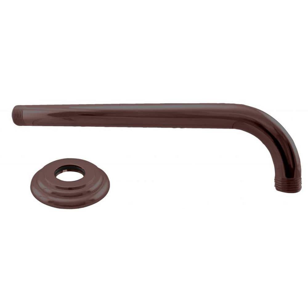 1/2" IPS x 10" IPS Wall Mount 90-Degree Rain Shower Arm with Flange