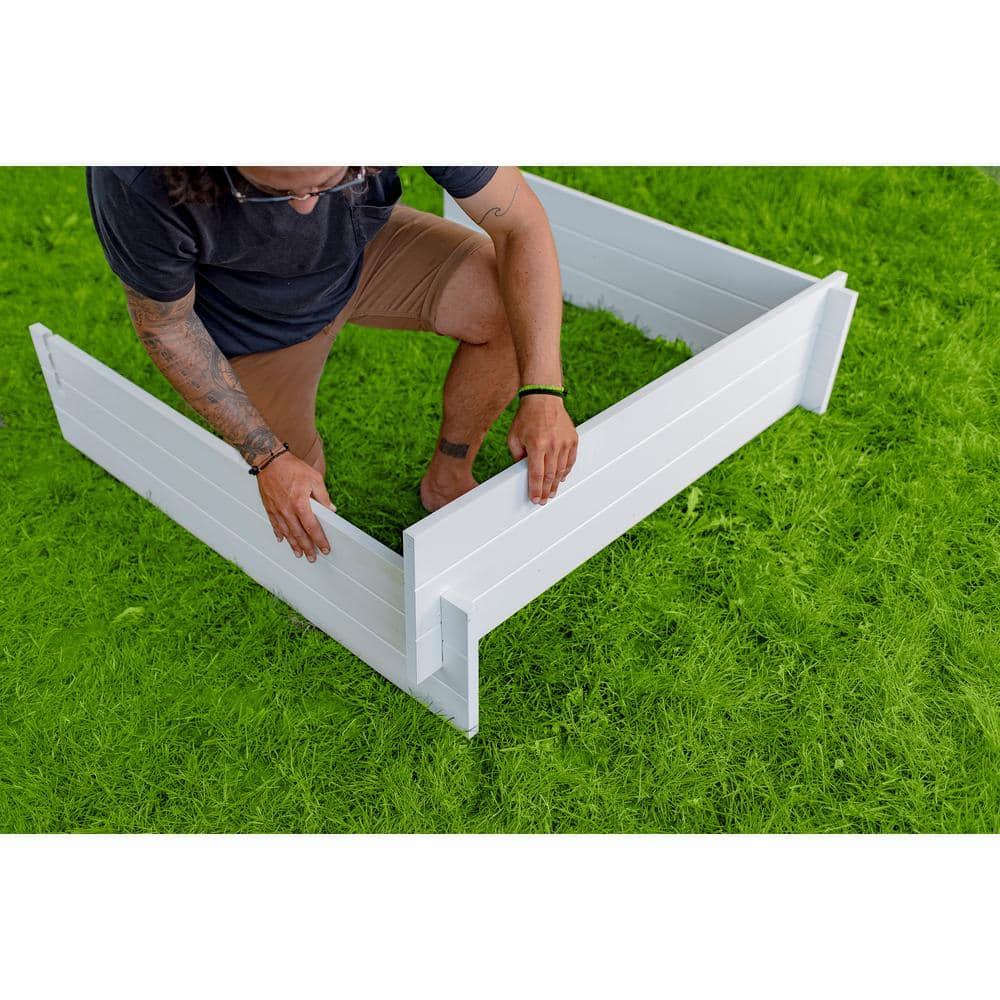 Vita Classic White Vinyl Raised Garden