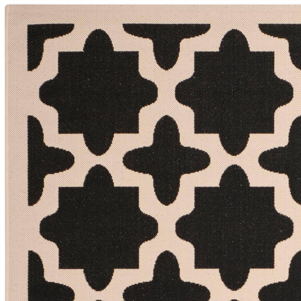 SAFAVIEH Courtyard Amanda Geometric Indoor/Outdoor Area Rug, Black/Beige, 9' x 12'