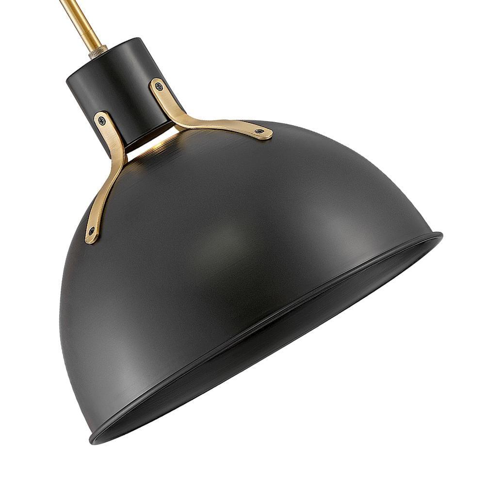 Satin Black 14" Bowl LED Pendant with Adjustable Height
