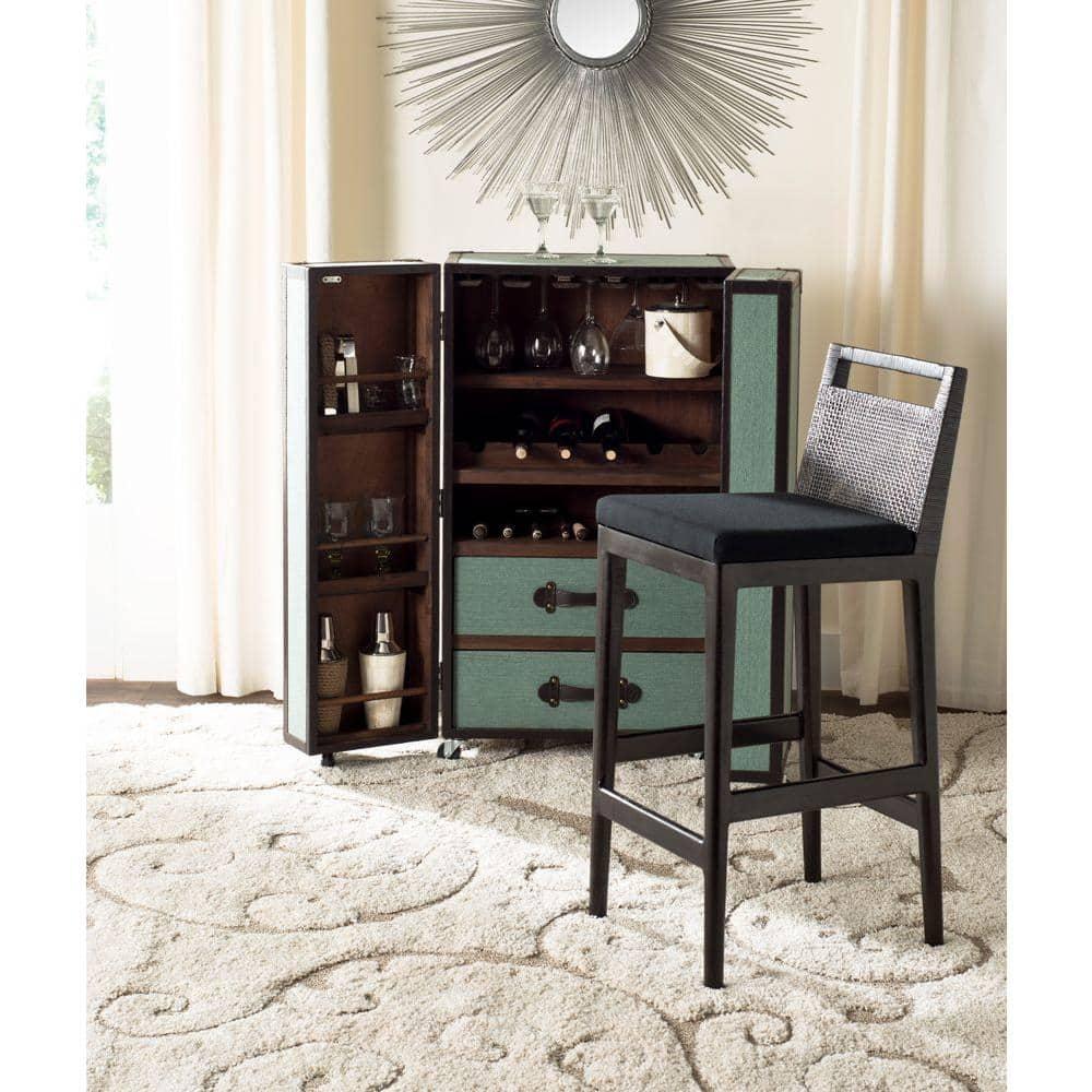 Darin Bar Stool - SEA4015 - Dark Brown/Black - Safavieh