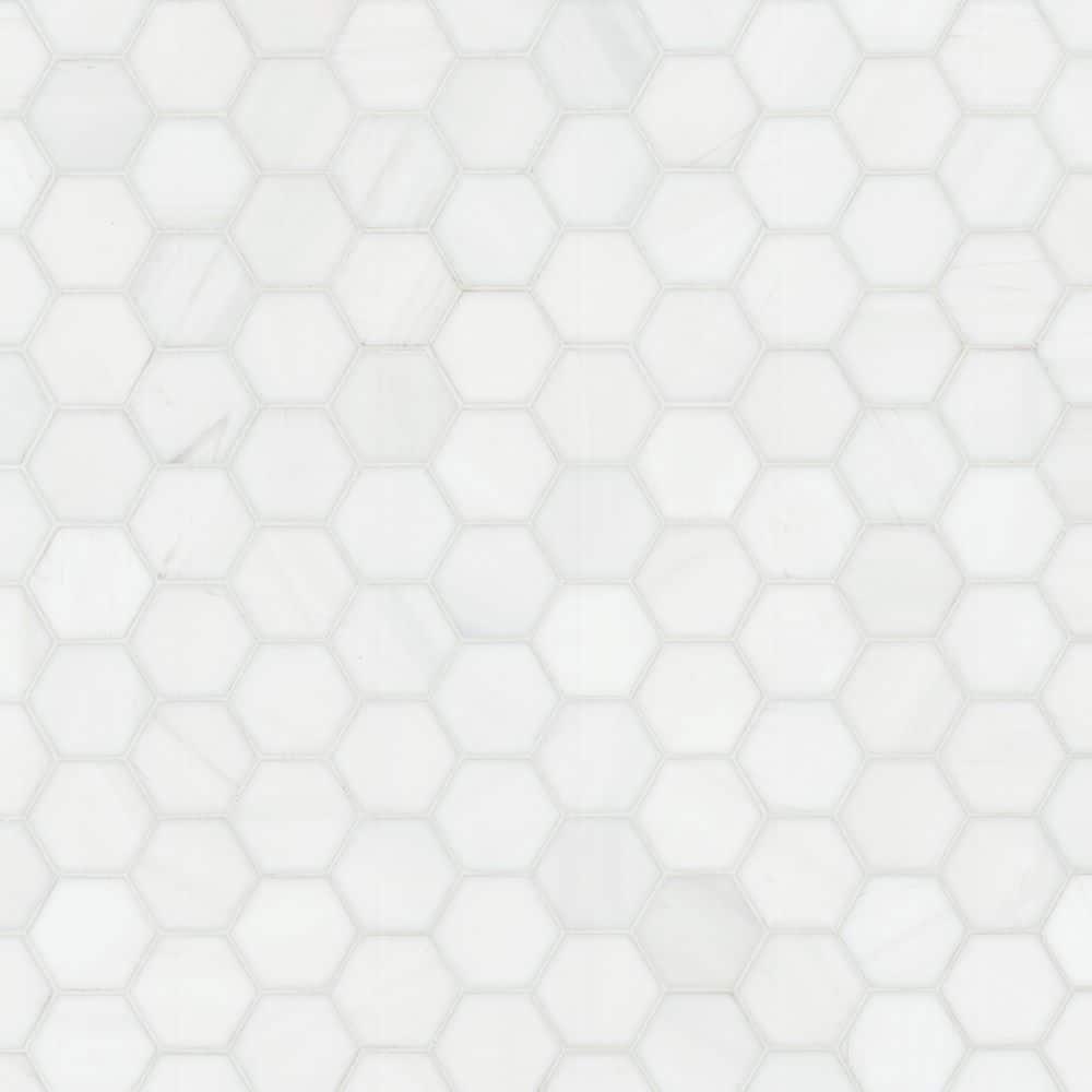 Bianco Dolomite 2" x 2" Marble Mosaic Tile in White