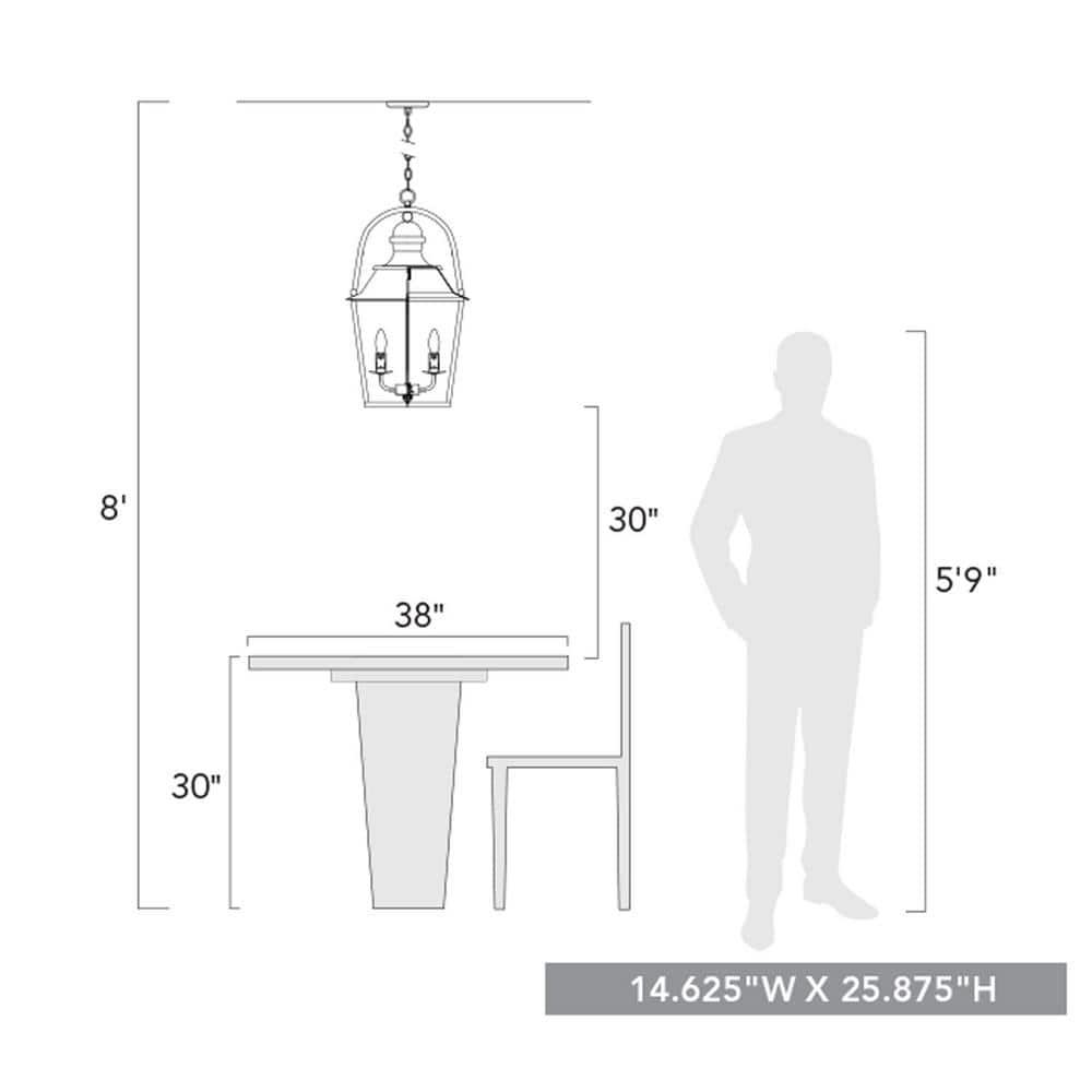 Golden Lighting Christoff 4-Light Pendant in Antique Black Iron with Antique Black Iron
