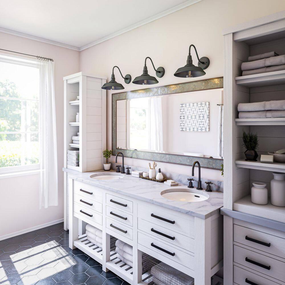 Barnes 10 in. Black Outdoor Hardwired Lantern Sconce