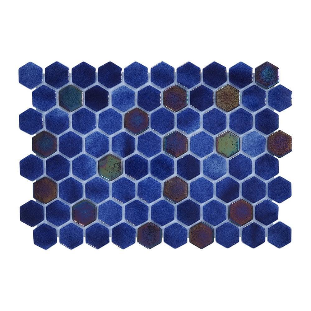 Glass Tile Love White Hot Love 11 in. X 16.325 in. Hexagonal Glass Mosaic Tile (10.76 sq. ft./case) 1010157110, Ideal for Kitchen Tile, Backsplash Tile, Bathroom Tile, and Pool Tile