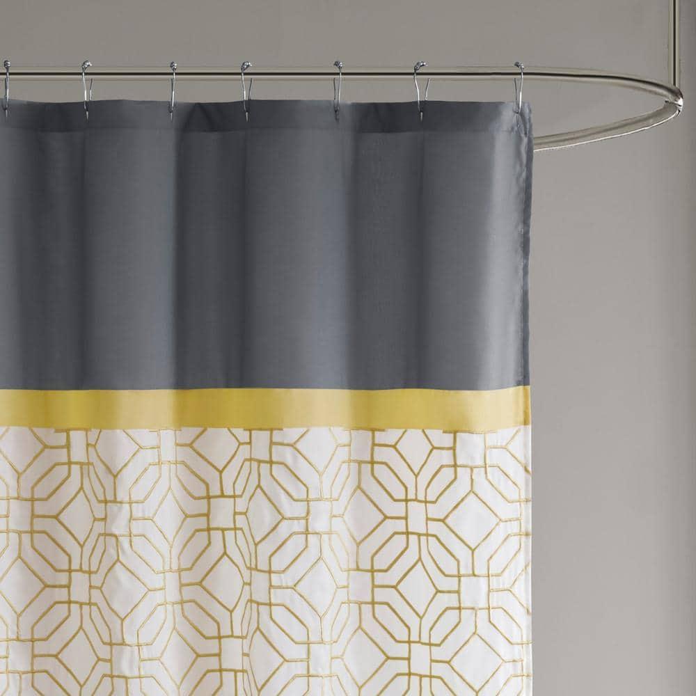 510 Design Donnell Embroidered and Pieced Shower Curtain