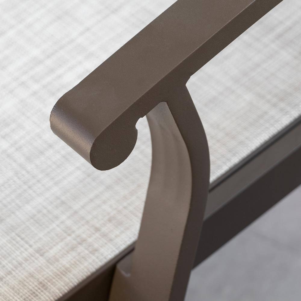 Beige Aluminum Outdoor Chaise Lounge with Armrests, Set of 2