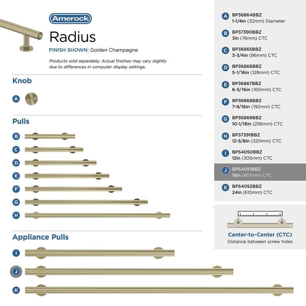 Amerock Radius 18" Center to Center Appliance Pull