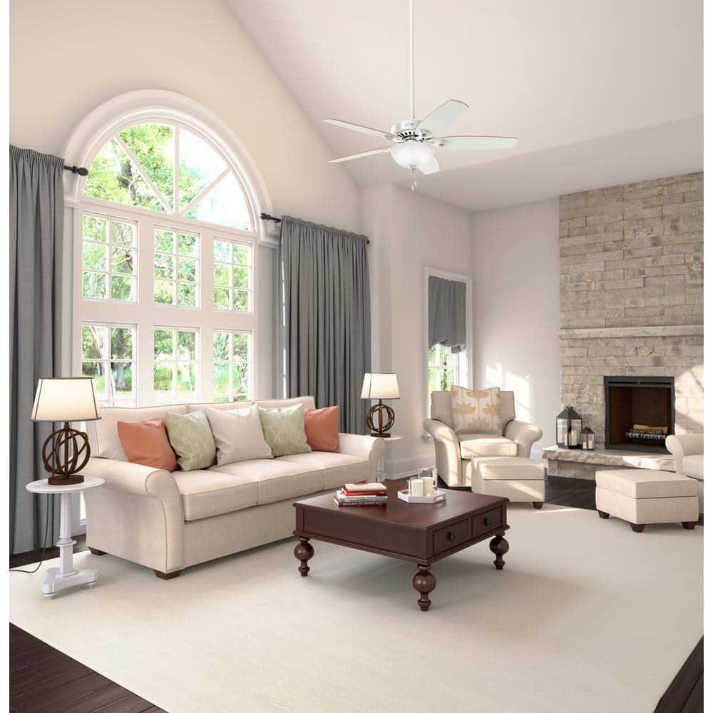 Hunter Fan 52" Builder Deluxe 5 - Blade Standard Ceiling Fan with Pull Chain and Light Kit Included